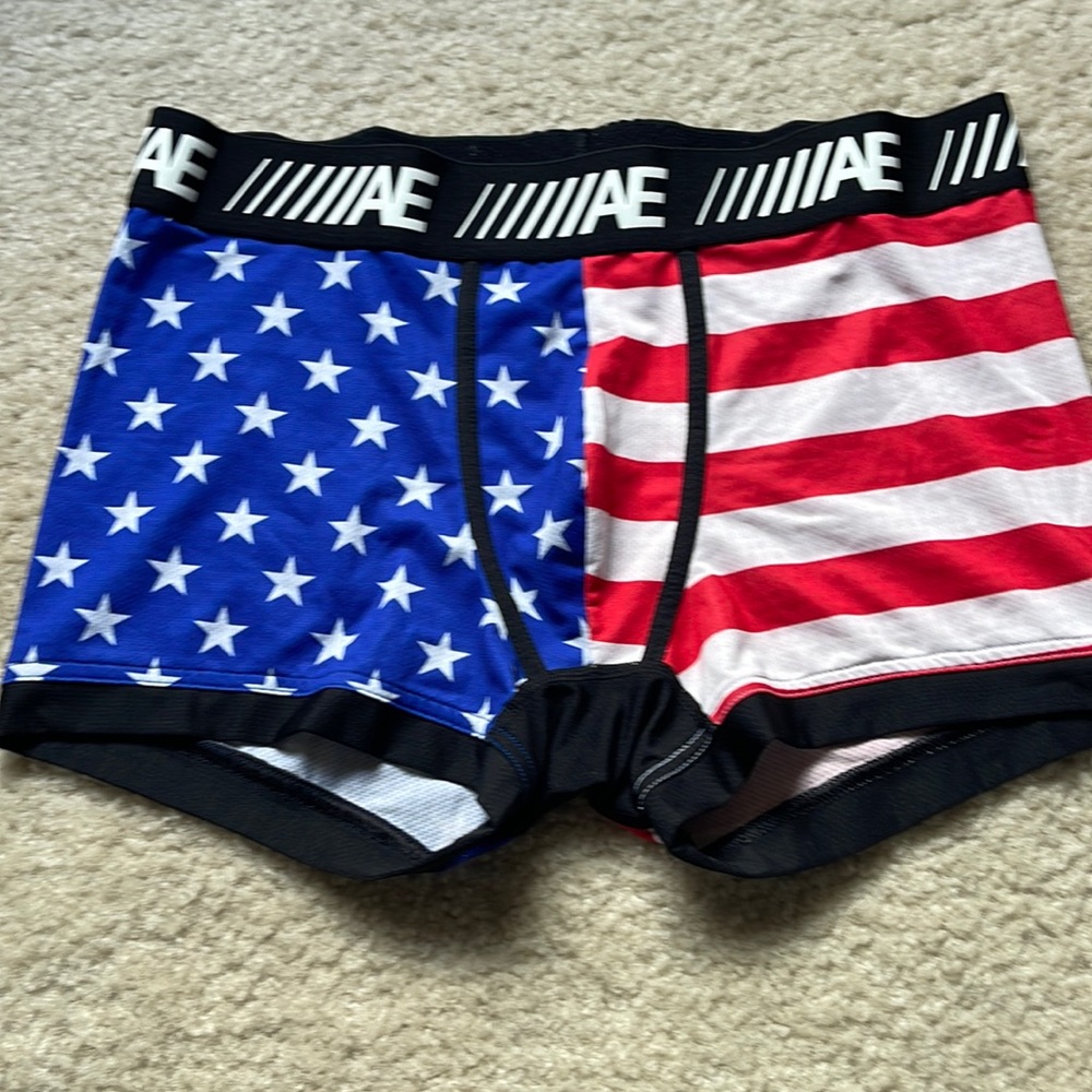 American Eagle AE flex American flag brief medium polyester